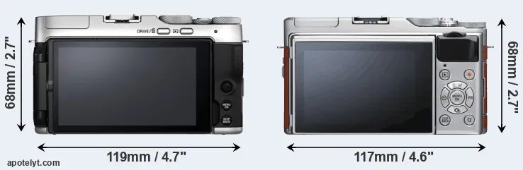 Comparison X-A7 or X-A5 rear
