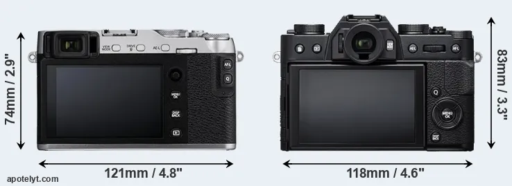 Comparison X-E3 or X-T20 rear