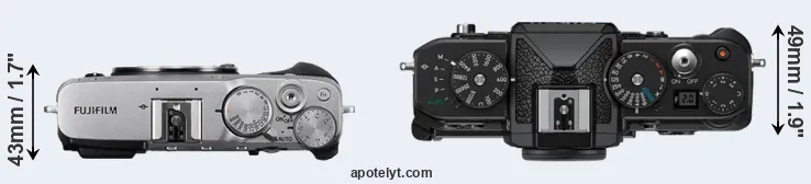 Compare X-E3 versus Zf top