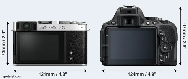 Comparison X-E4 or D5500 rear