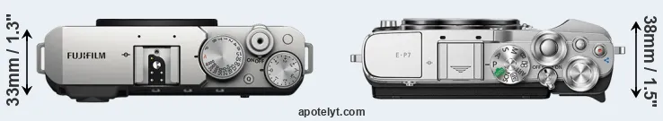 Compare X-E4 versus E-P7 top