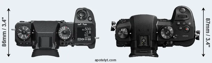 Compare X-H1 versus GH5 top