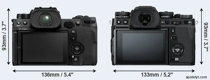 Comparison X-H2S or X-T3 rear