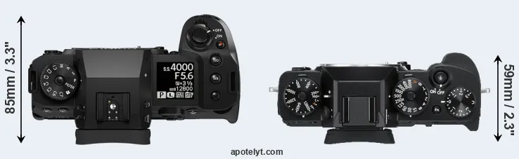 Compare X-H2S versus X-T3 top