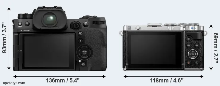 Comparison X-H2S or E-P7 rear