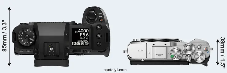 Compare X-H2S versus E-P7 top