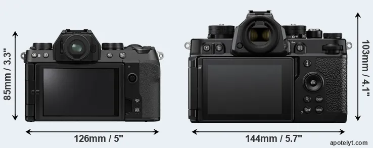 Comparison X-S10 or Zf rear