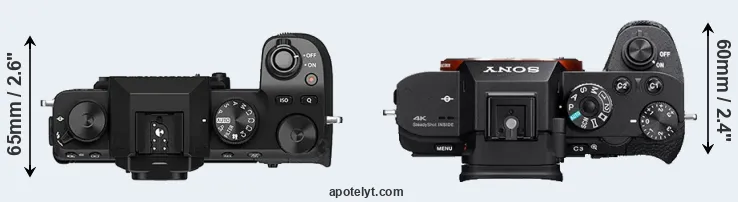 Compare X-S10 versus A7S II top