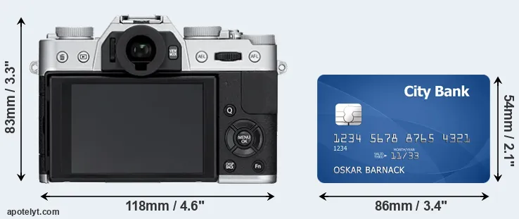 X-T10 and credit card rear side