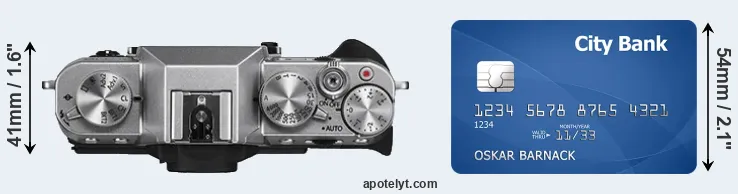 X-T10 versus credit card top view