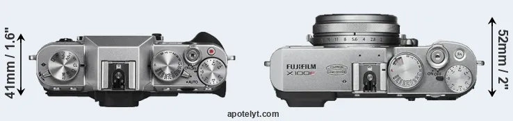 Compare X-T10 versus X100F top