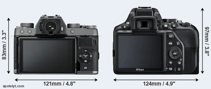 Comparison X-T100 or D3500 rear