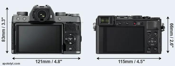 Comparison X-T100 or LX100 II rear