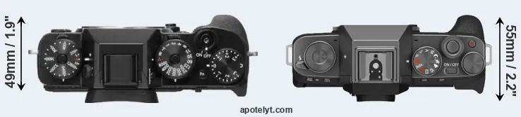 Compare X-T2 versus X-T200 top