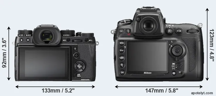 Comparison X-T2 or D700 rear