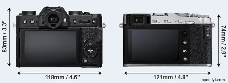 Comparison X-T20 or X-E3 rear