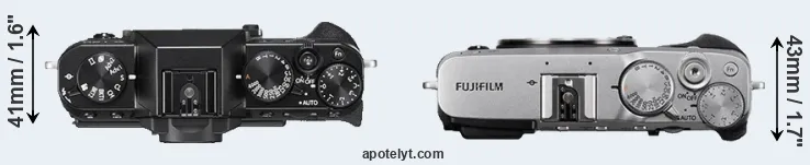 Compare X-T20 versus X-E3 top