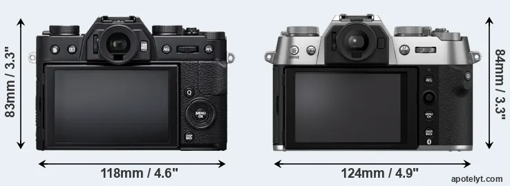 Comparison X-T20 or X-T50 rear