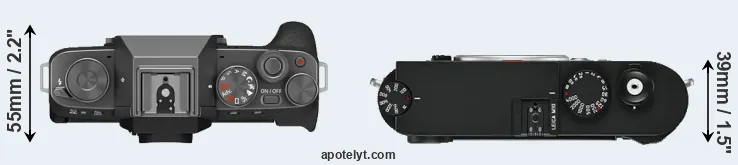 Compare X-T200 versus M10 top