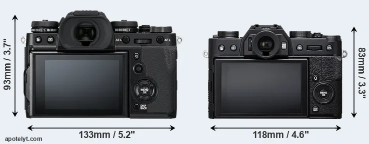 Comparison X-T3 or X-T20 rear