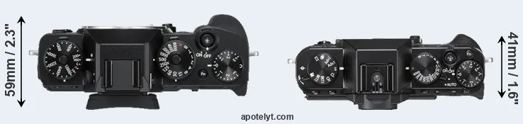 Compare X-T3 versus X-T20 top