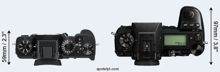 Compare X-T3 versus S1 top
