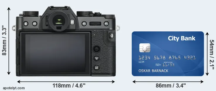 X-T30 and credit card rear side