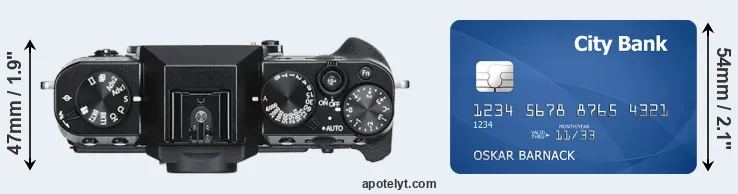 X-T30 versus credit card top view