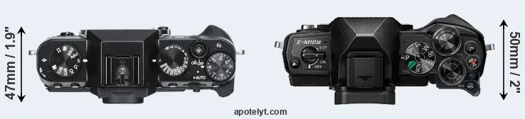 Compare X-T30 versus E-M10 III top