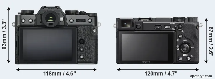 Comparison X-T30 or A6400 rear