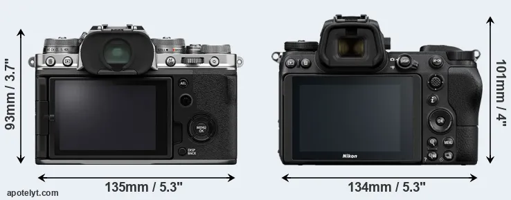 Comparison X-T4 or Z6 rear