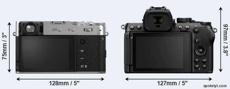 Comparison X100VI or Z50 II rear