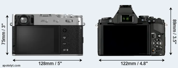 Comparison X100VI or E-M5 rear