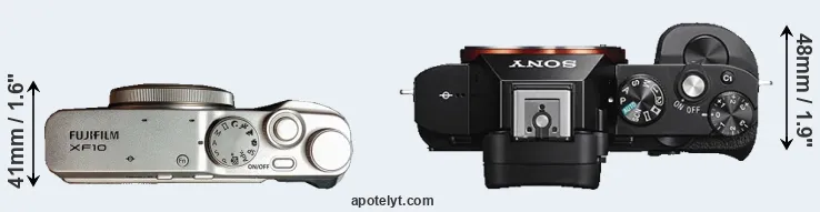 Compare XF10 versus A7S top