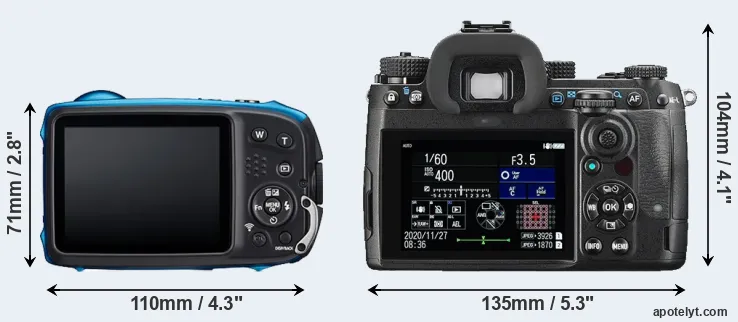 Comparison XP140 or K-3 III rear