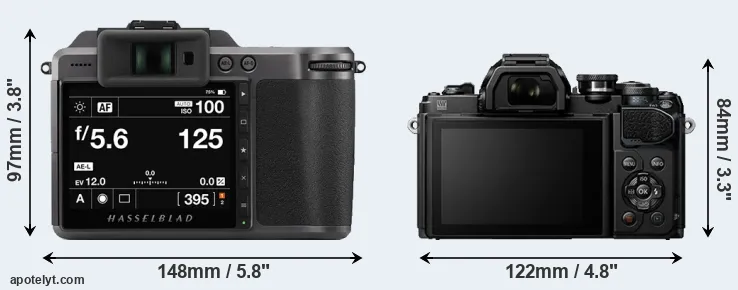 Comparison X1D II or E-M10 III rear