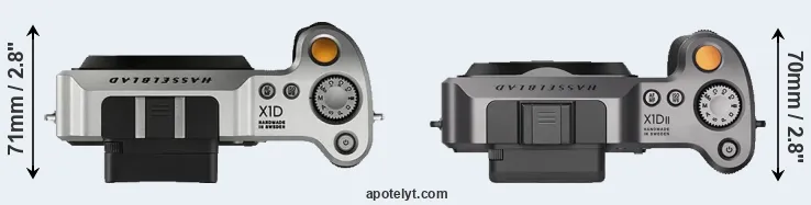 Compare X1D versus X1D II top