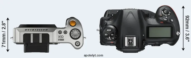 Compare X1D versus D5 top