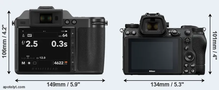 Comparison X2D 100C or Z6 II rear