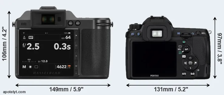Comparison X2D 100C or K-5 rear