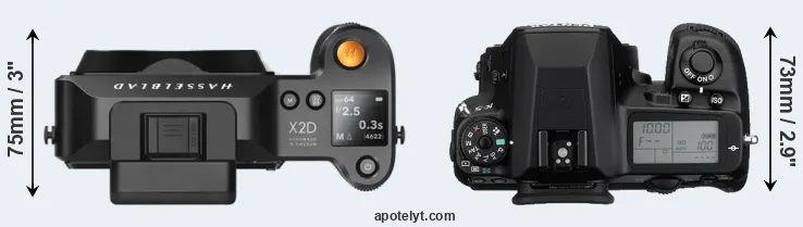 Compare X2D 100C versus K-5 top