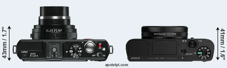 Compare D-LUX 5 versus RX100 IV top