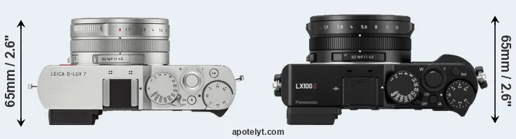 Compare D-LUX 7 versus LX100 II top