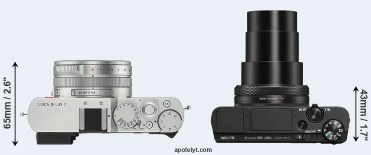 Compare D-LUX 7 versus RX100 VII top