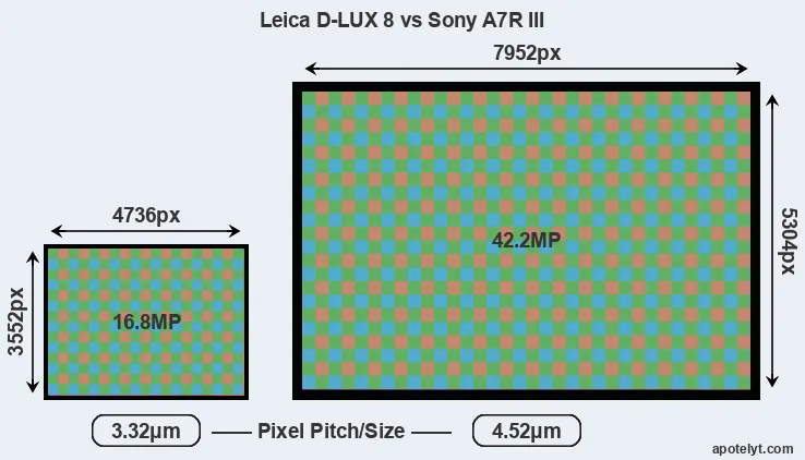 D-LUX 8 versus A7R III MP