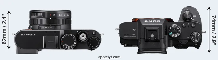 Compare D-LUX 8 versus A7R III top