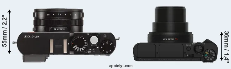 Compare D-LUX Typ 109 versus HX80 top