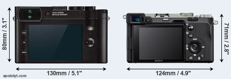 Comparison Q2 or A7C rear