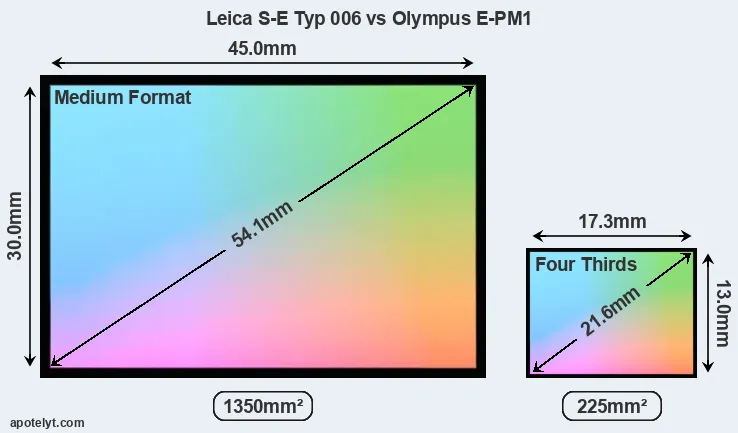 Leica S-E Typ 006 and Olympus E-PM1 sensor measures