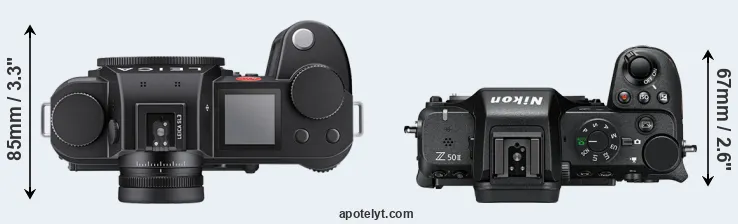 Compare Leica SL3 versus Z50 II top